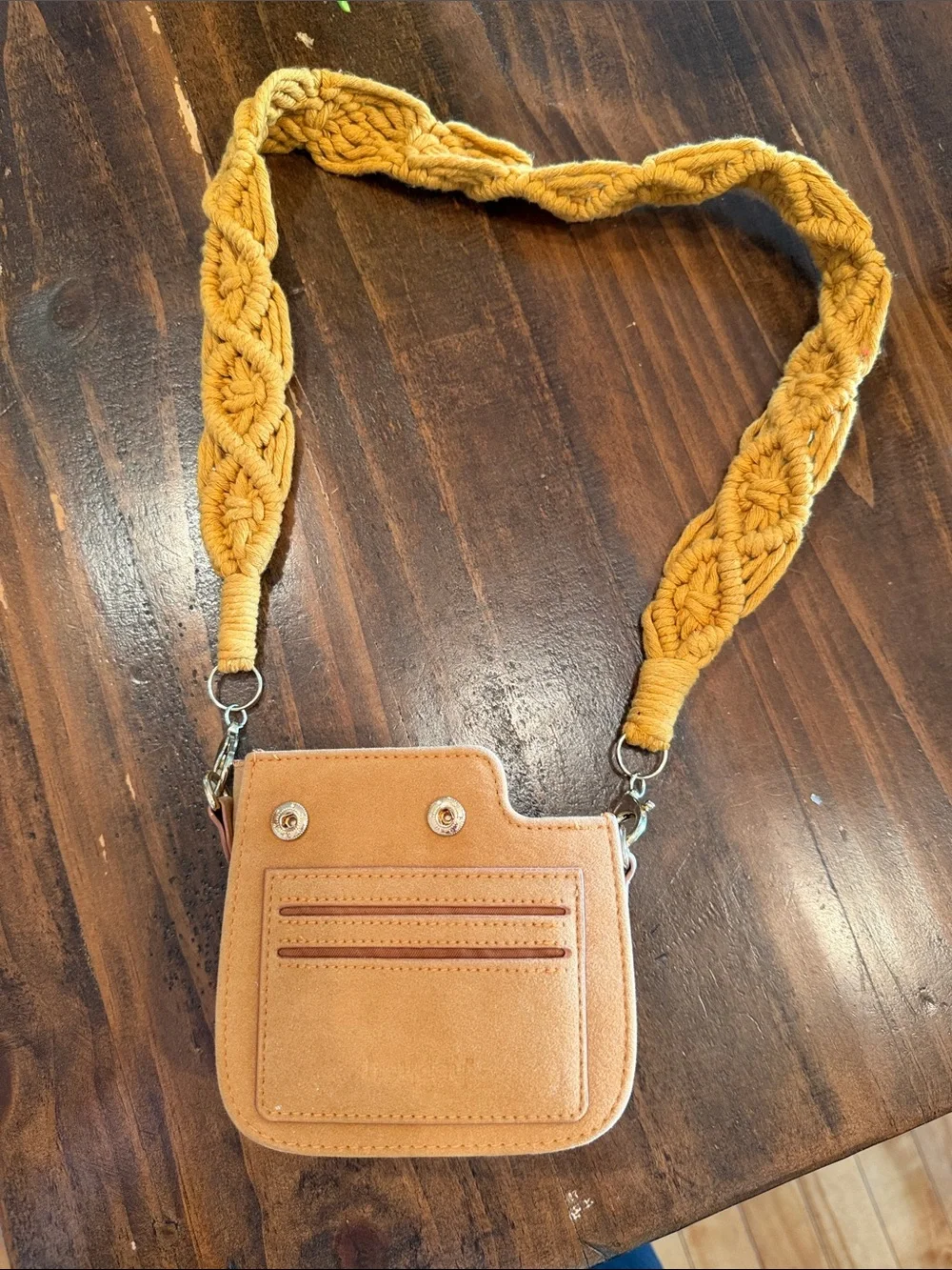 heyday Suede Crossbody Polaroid Camera Bag in Tan Brown